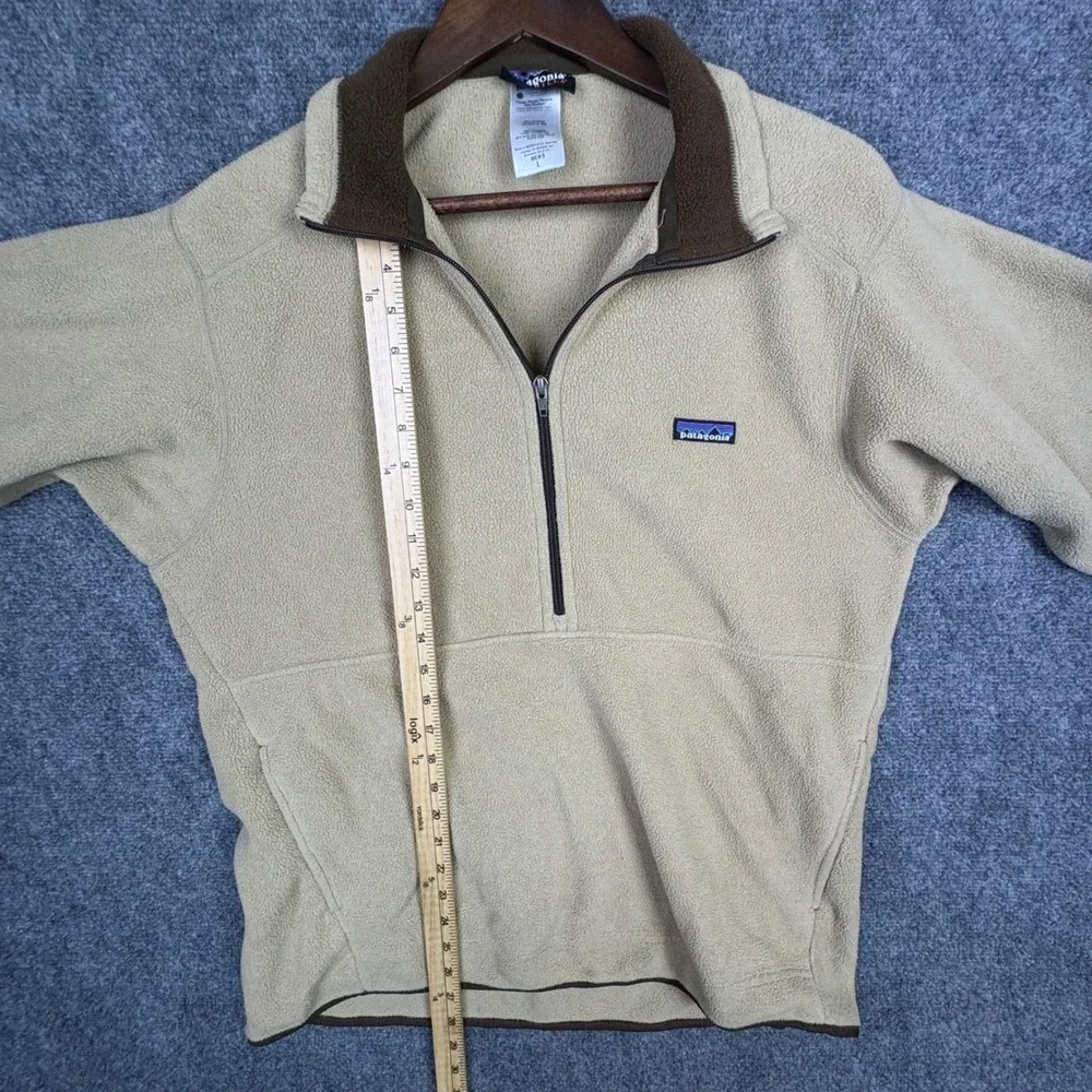 Patagonia Synchilla Fleece Pullover Mens L Tan Brown 1/4 Zip Jacket 0623